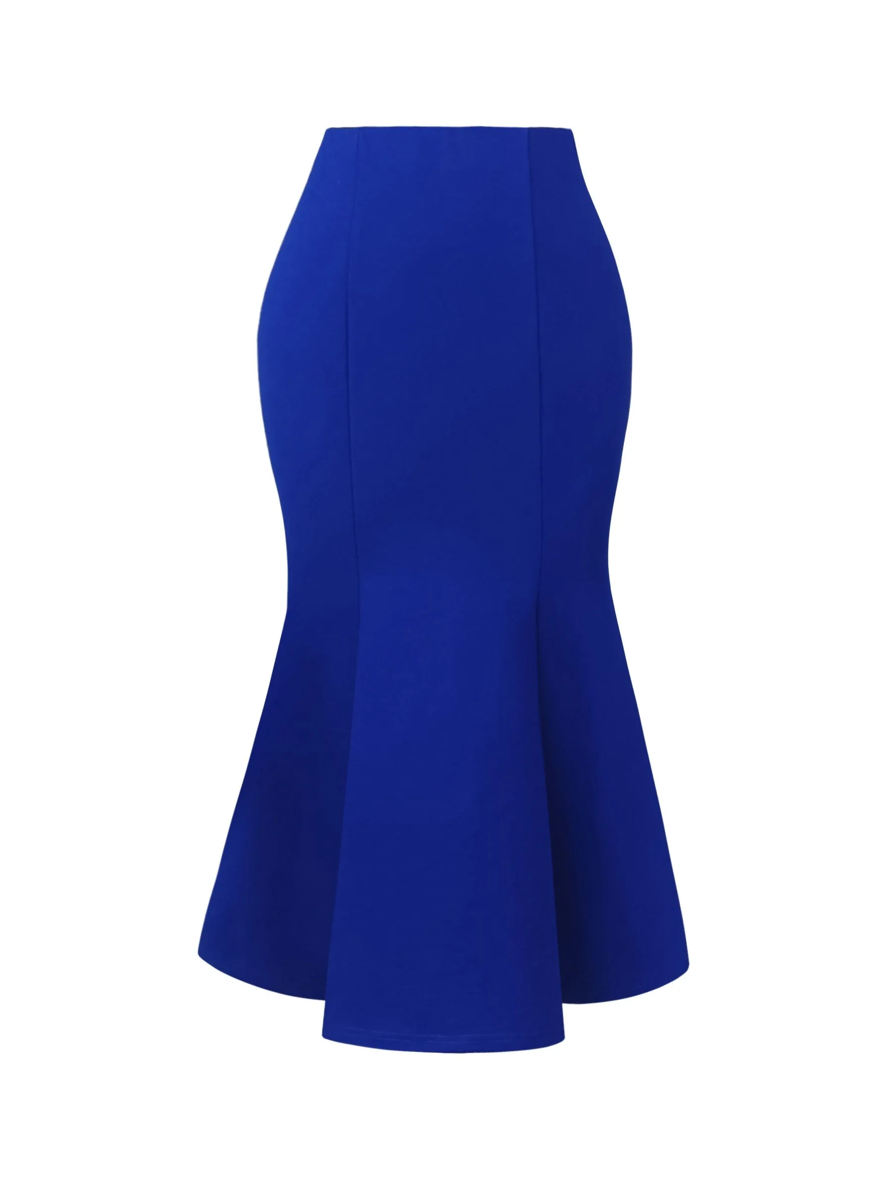 Chic Solid High Waist Bodycon Skirt - Flattering Mermaid Hem Midi for Parties & Banquets - Ultra-Feminine, Figure-Hugging Style - Womens Fashion Wardrobe Staple