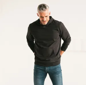 Classic Hoodie –  Black Cotton Terry