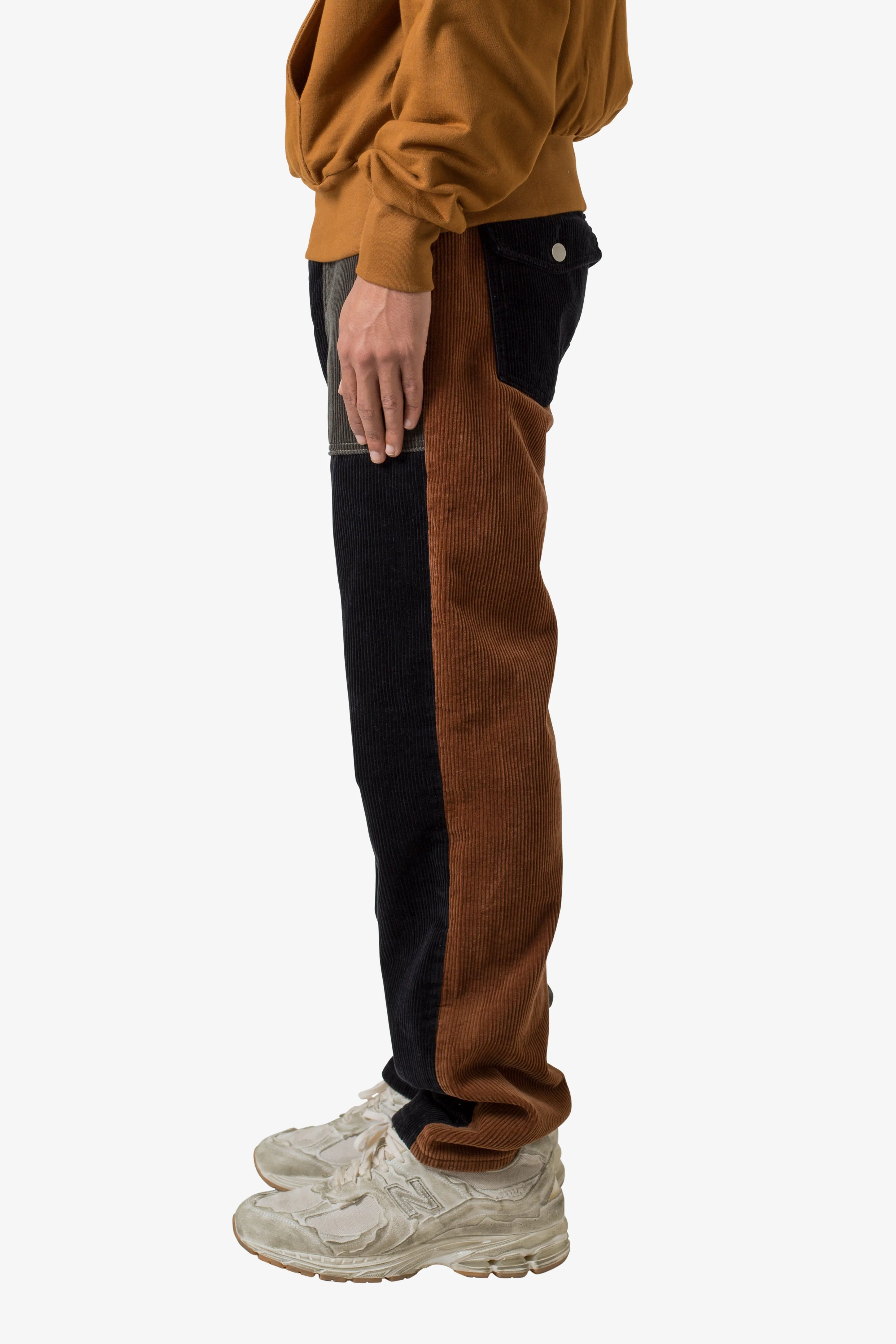 Color Block Corduroy Pants - Multi