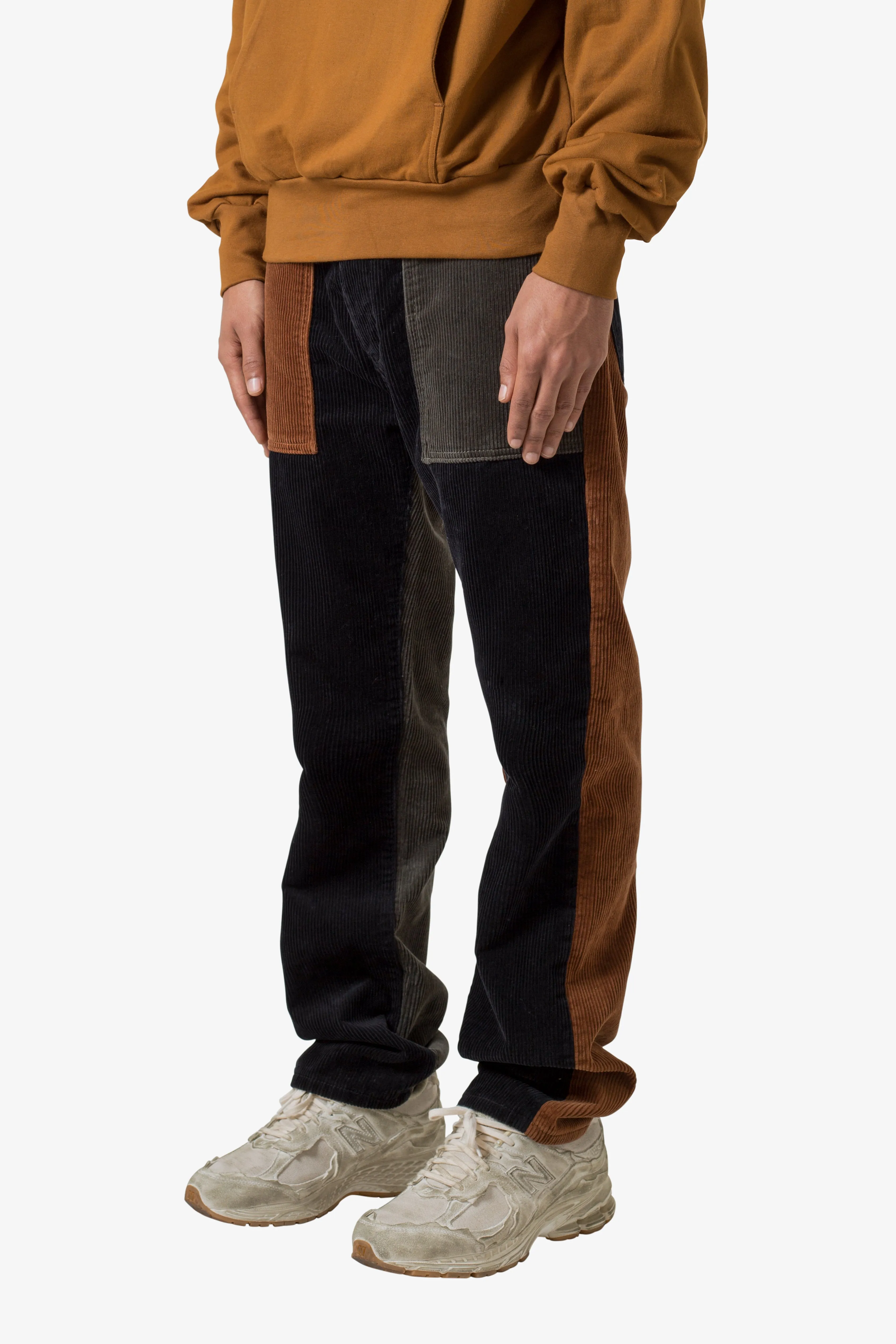 Color Block Corduroy Pants - Multi