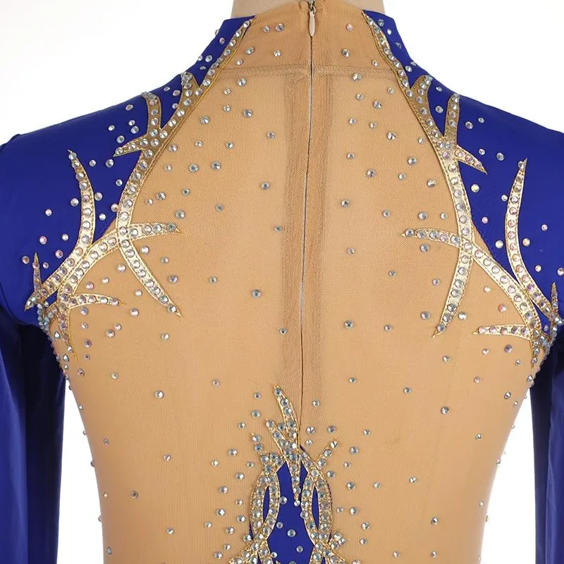 Competition Figure Skating Dress Royal Long Sleeves BSU2020.1803