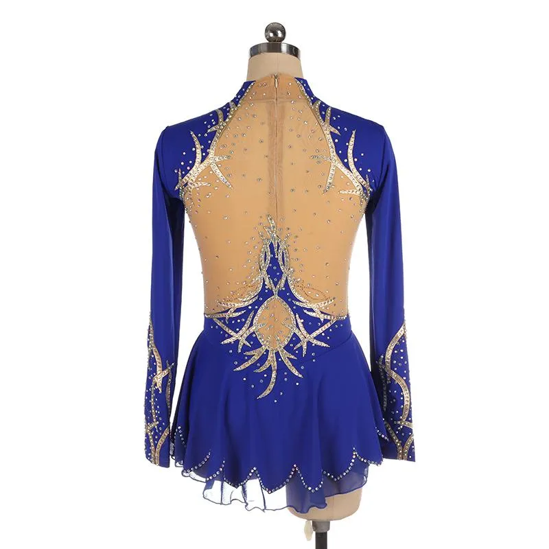 Competition Figure Skating Dress Royal Long Sleeves BSU2020.1803