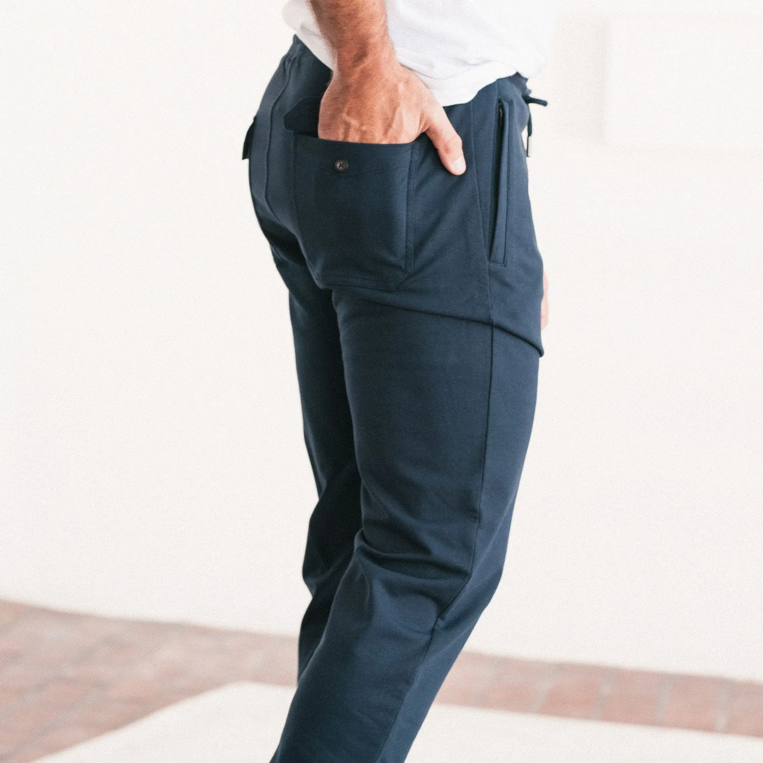 Constructor Joggers –  Dark Navy Cotton French Terry