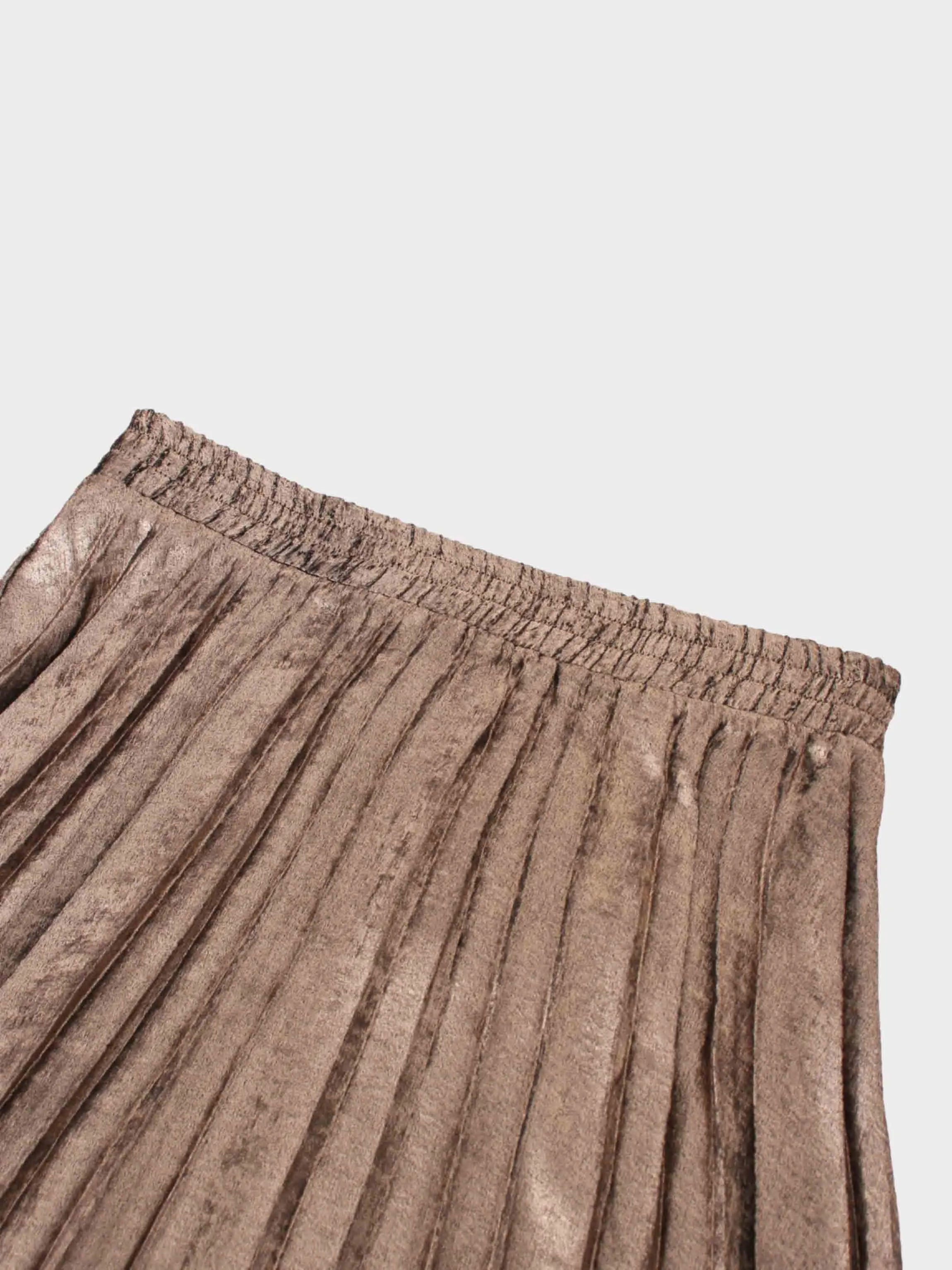 Covered Band Pleated Skirt-Copper Shimmer