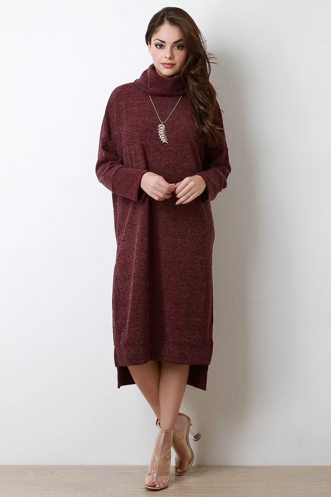 Cozy Cowl Neck Sweater Dress