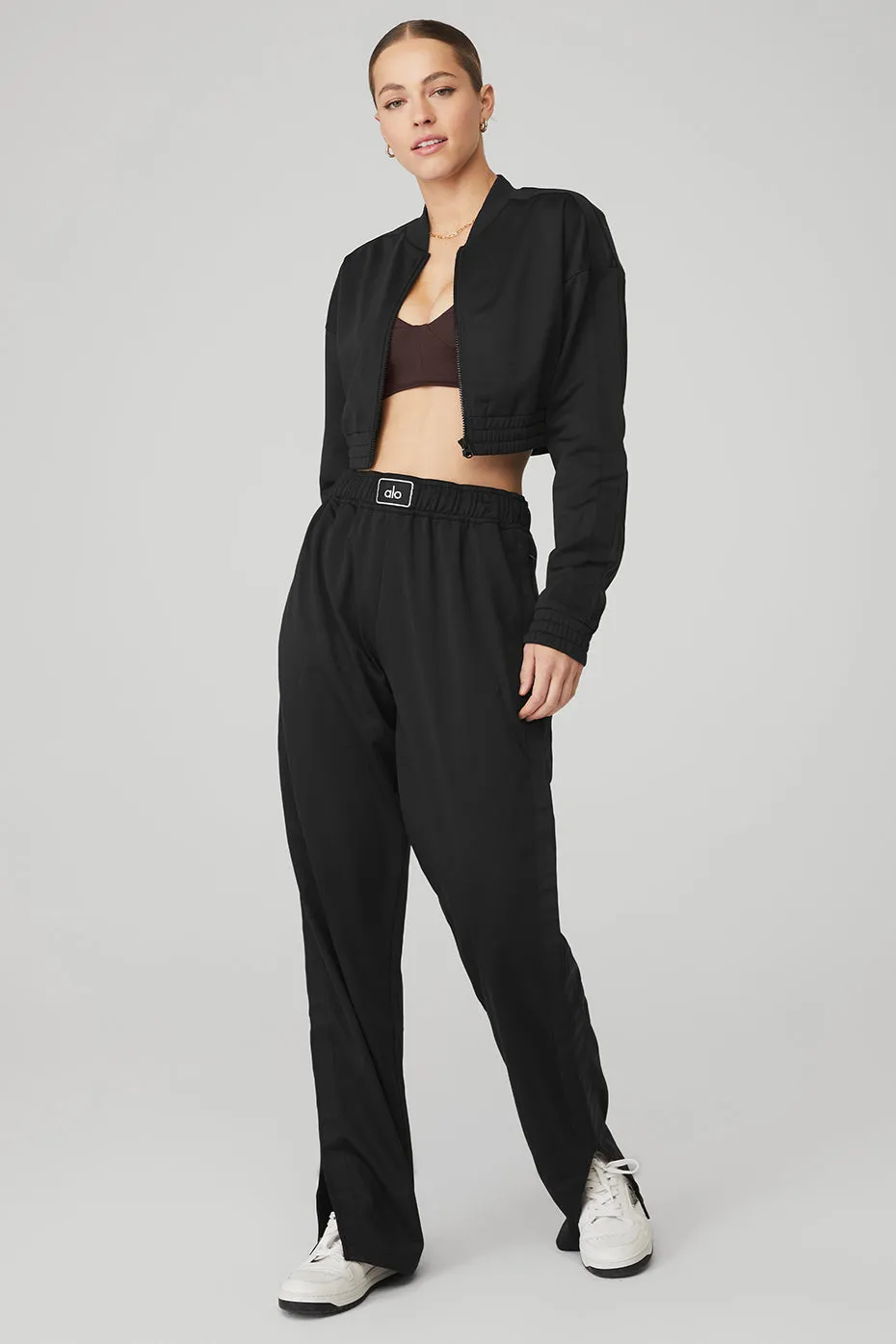 Cropped Prizewinner Jacket & Prizewinner Pant Set - Black