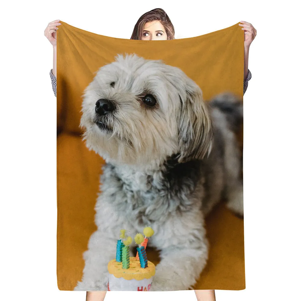 Custom 1 Photo Fleece Blankets for Pet Lover/ Family