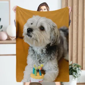 Custom 1 Photo Fleece Blankets for Pet Lover/ Family