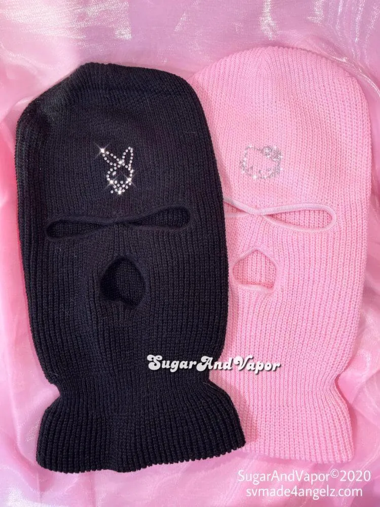 Custom Bling Y2K Decorated Knitted Ski Mask