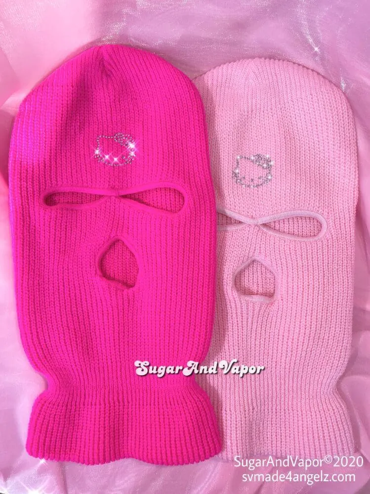 Custom Bling Y2K Decorated Knitted Ski Mask