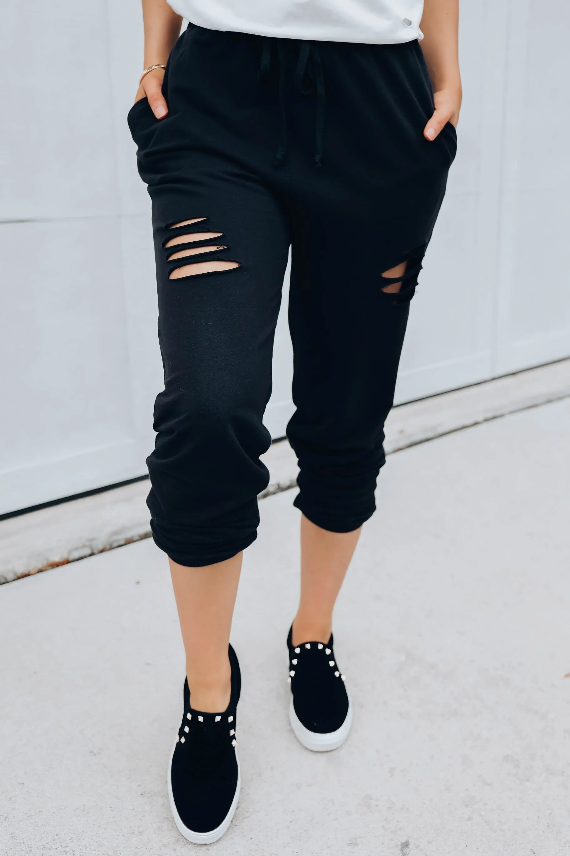 De-Stress Comfy Distressed Joggers S-3X