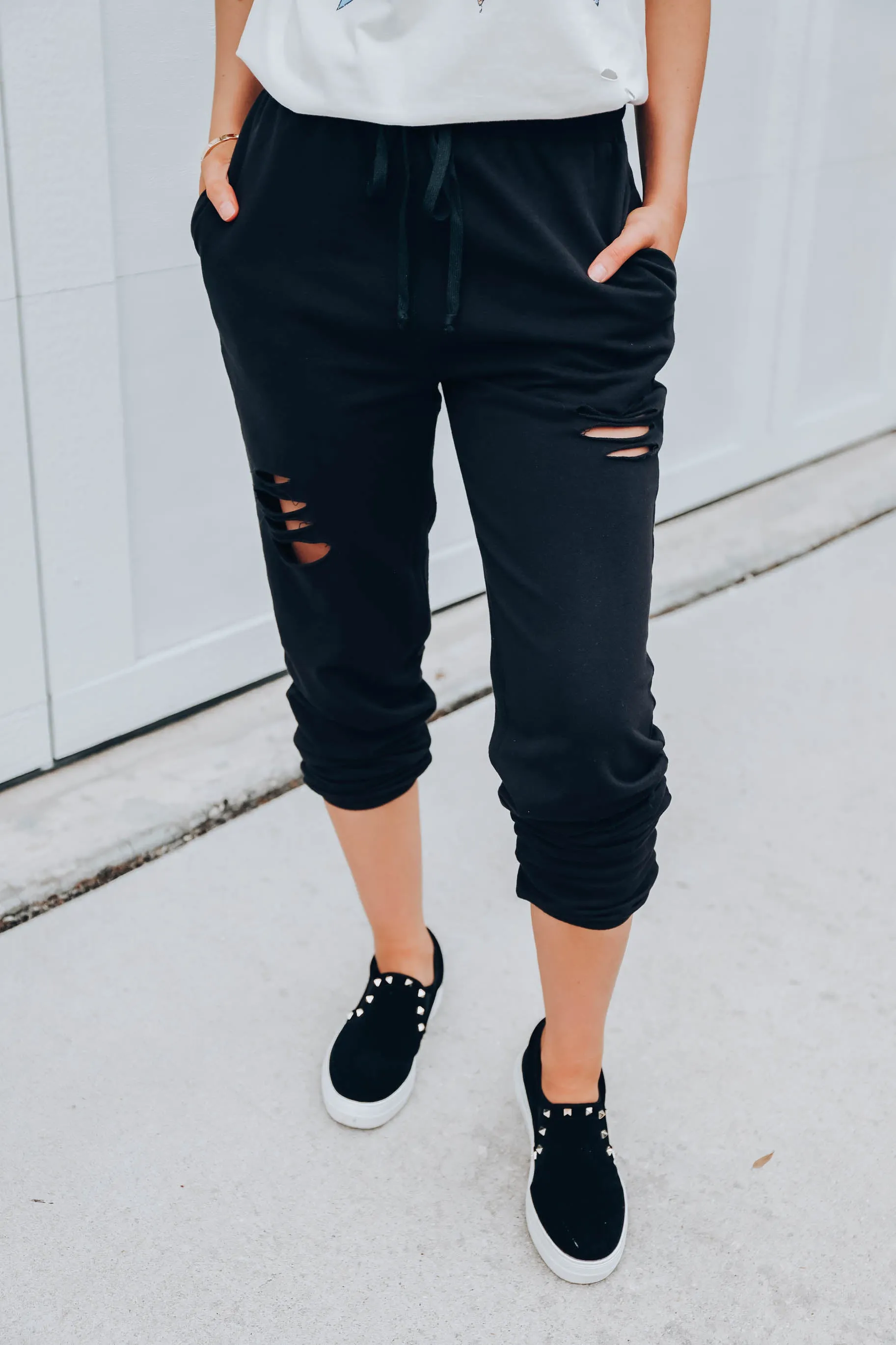 De-Stress Comfy Distressed Joggers S-3X