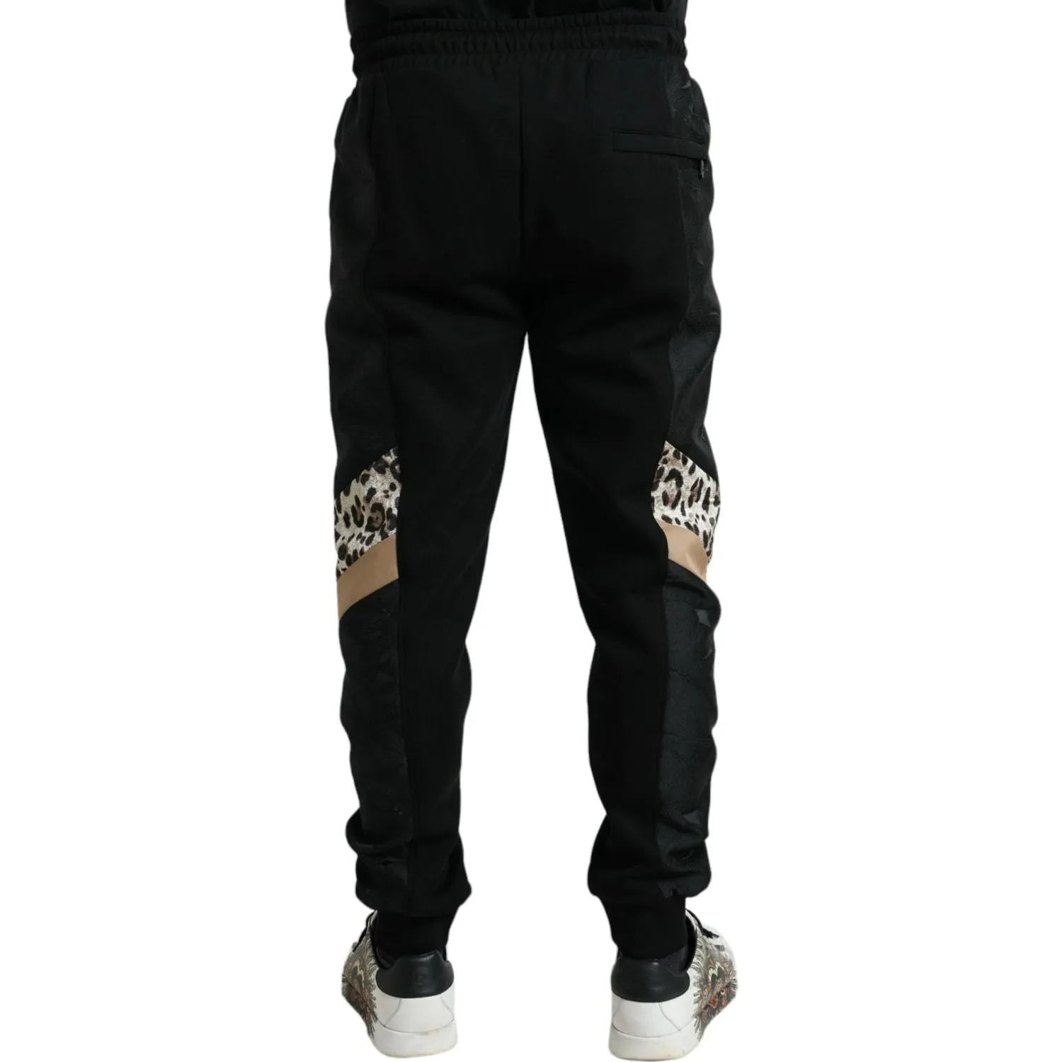 Dolce & Gabbana Elegant Black Leopard Jogger Pants