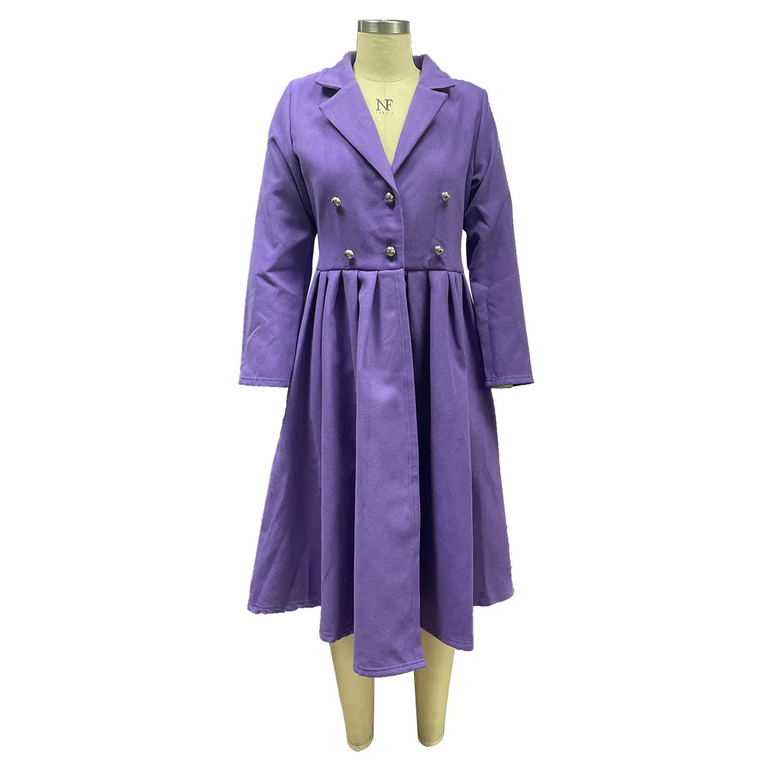 Double-breasted lapel collar trench coat long coat（AY1470）