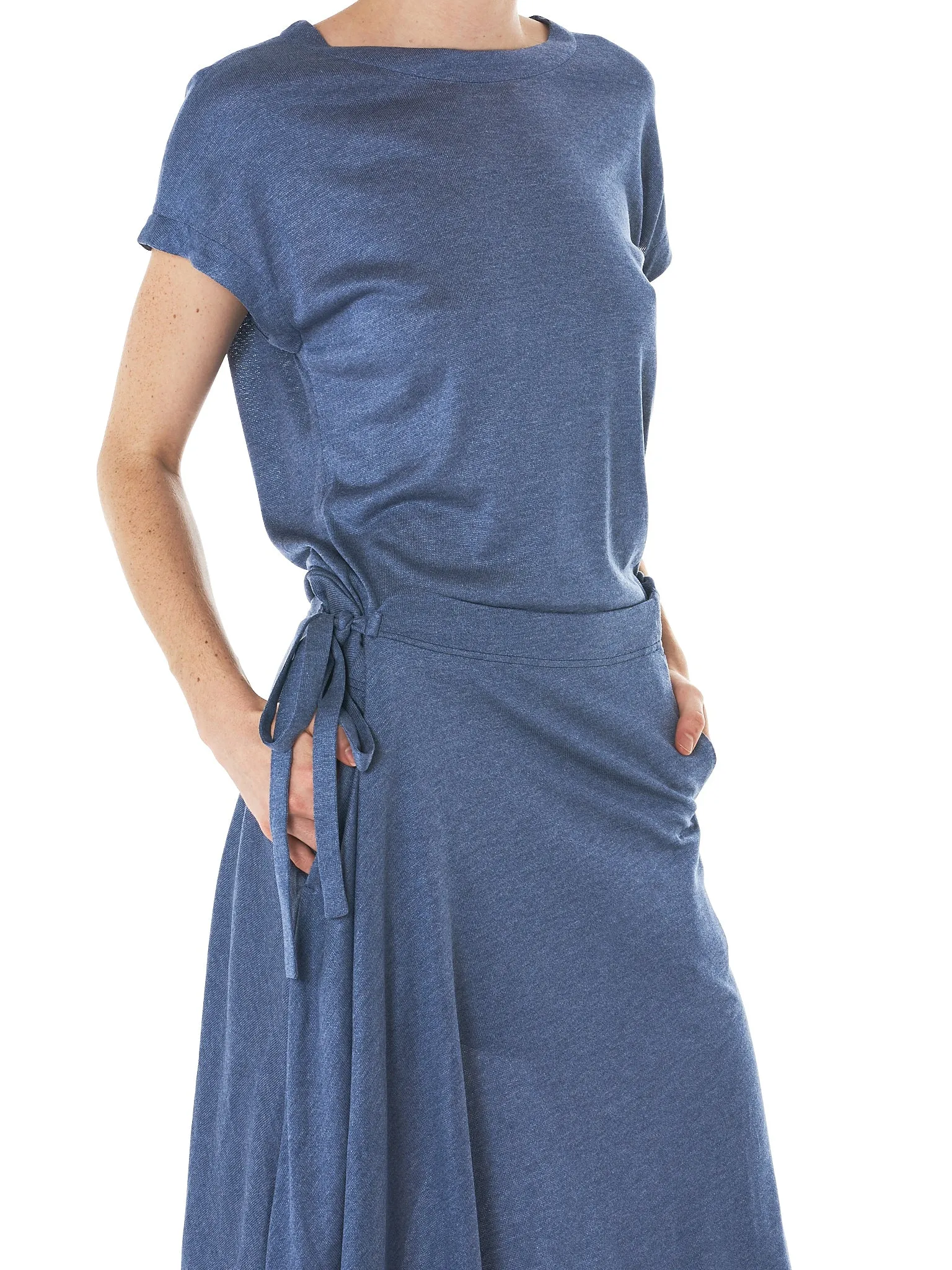 Draped Dress (N2181-D01-210-1-BLUE)