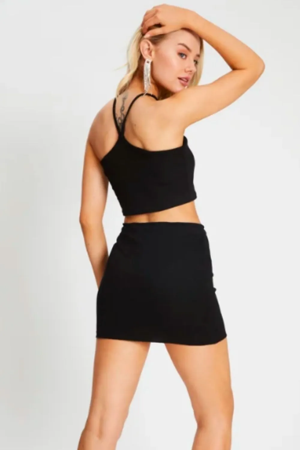 Drawstring Bodycon Mini Skirt