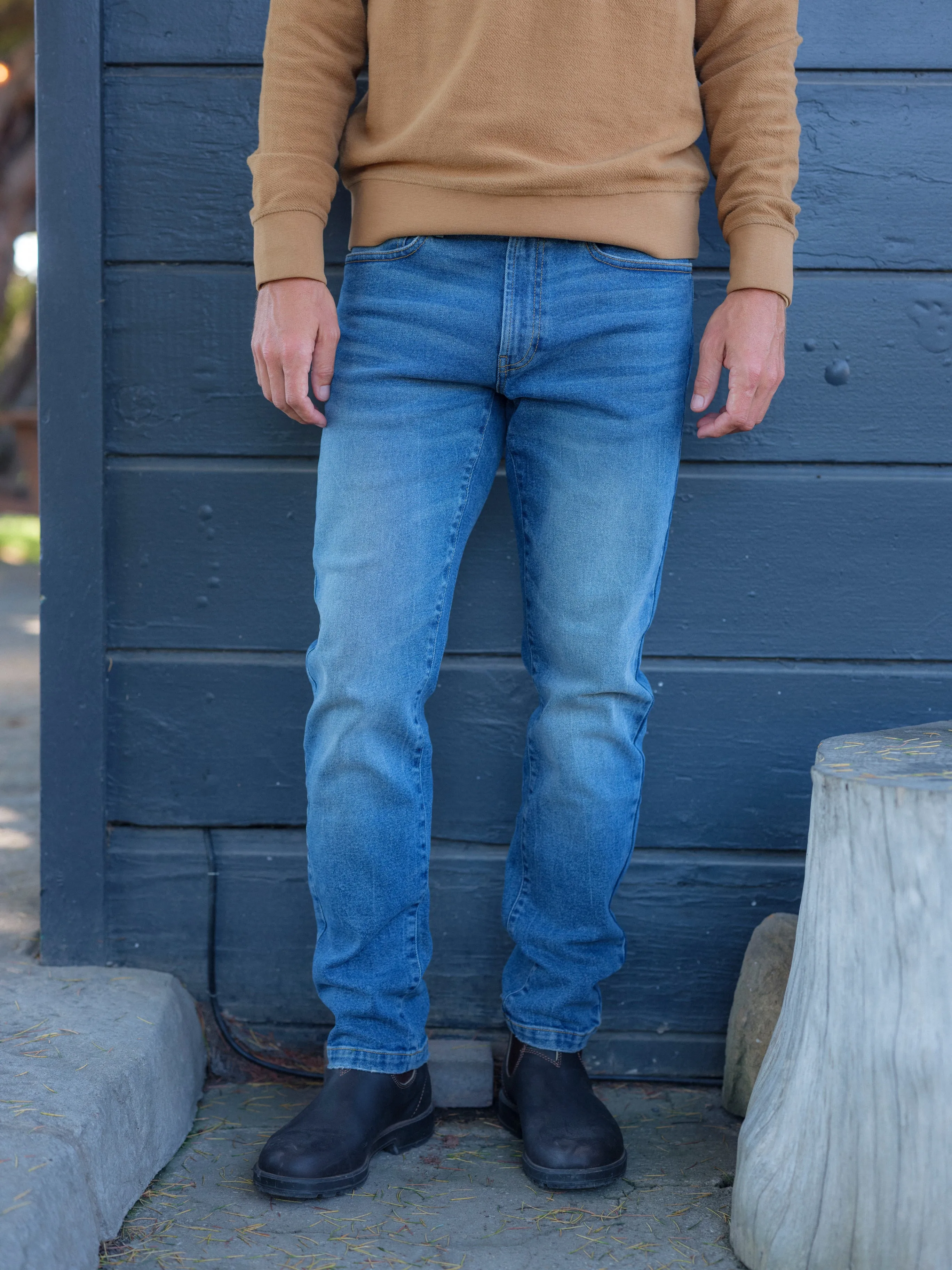 Edward Stretch Straight Fit Denim - Vintage Wash