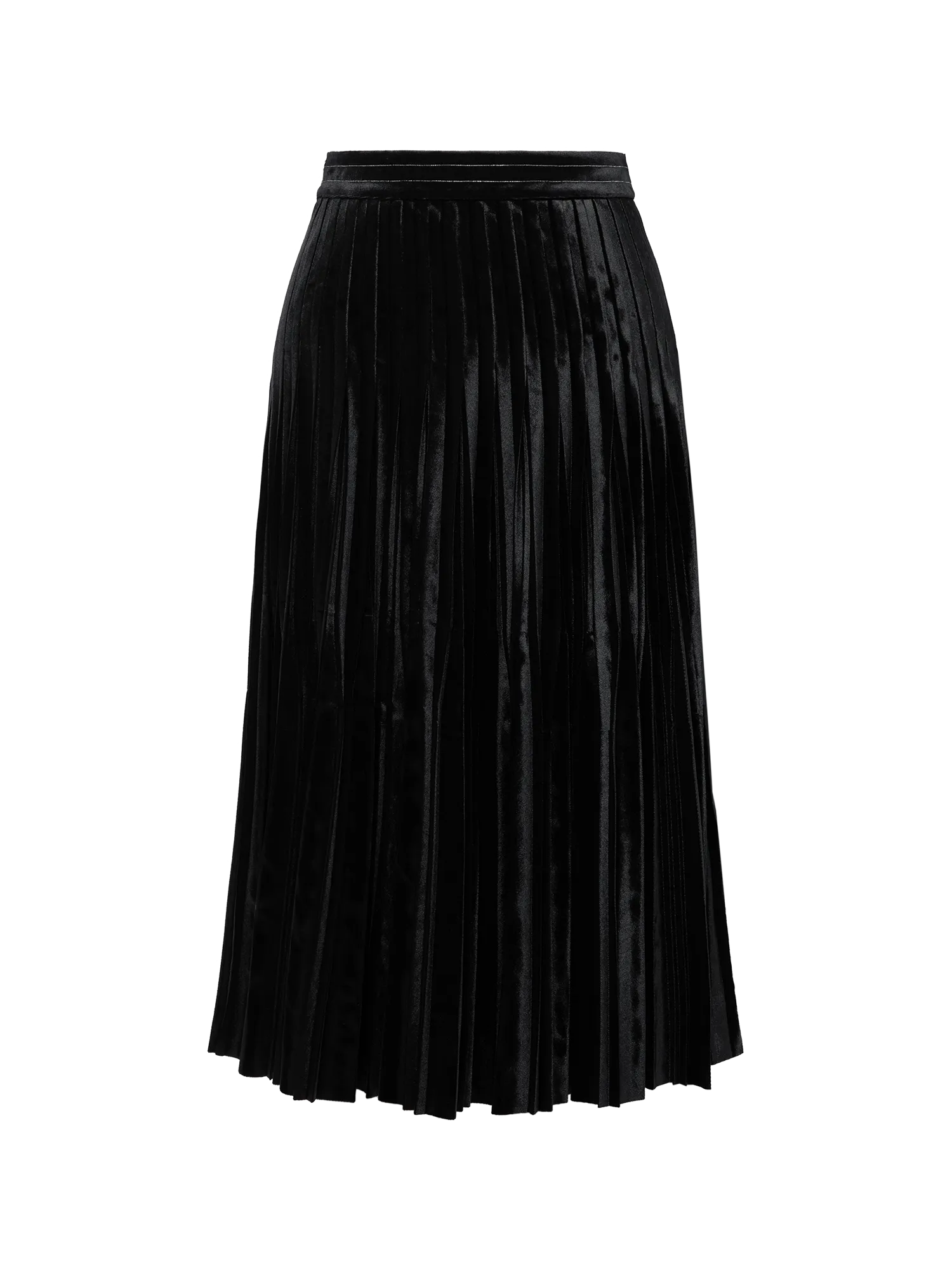 EP YAYING Velvet Pleated Midi Skirt