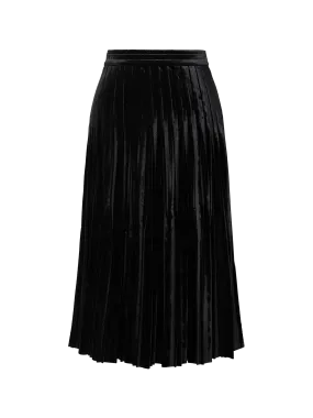 EP YAYING Velvet Pleated Midi Skirt