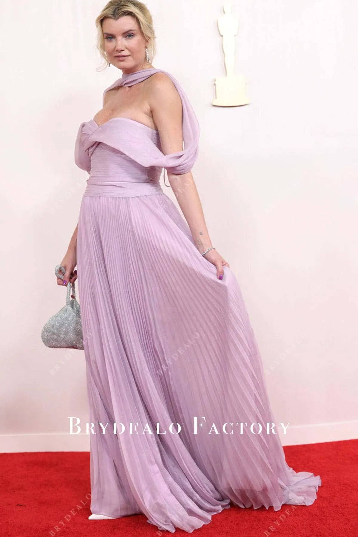 Eugenia Kuzmina 2024 Oscars Lilac A-Line Red Carpet Dress