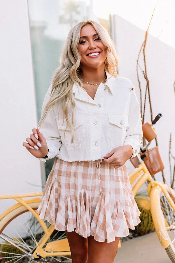 Famous Forever Distressed Denim Jacket In White