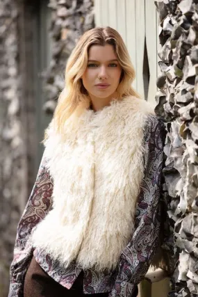 Faux Fur gilet - Cream Mongolian Lamb