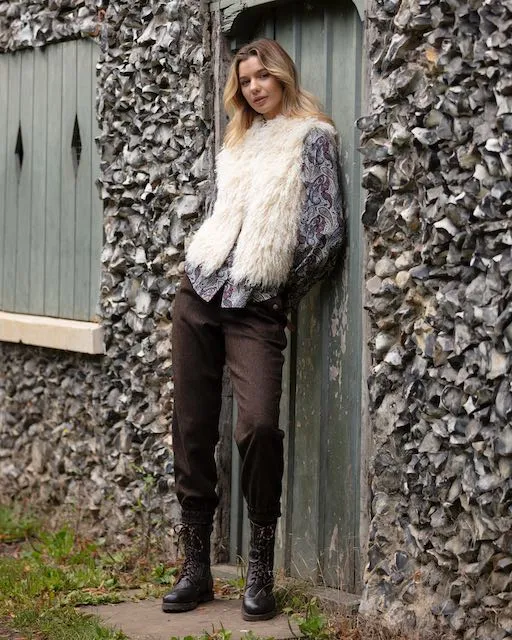 Faux Fur gilet - Cream Mongolian Lamb