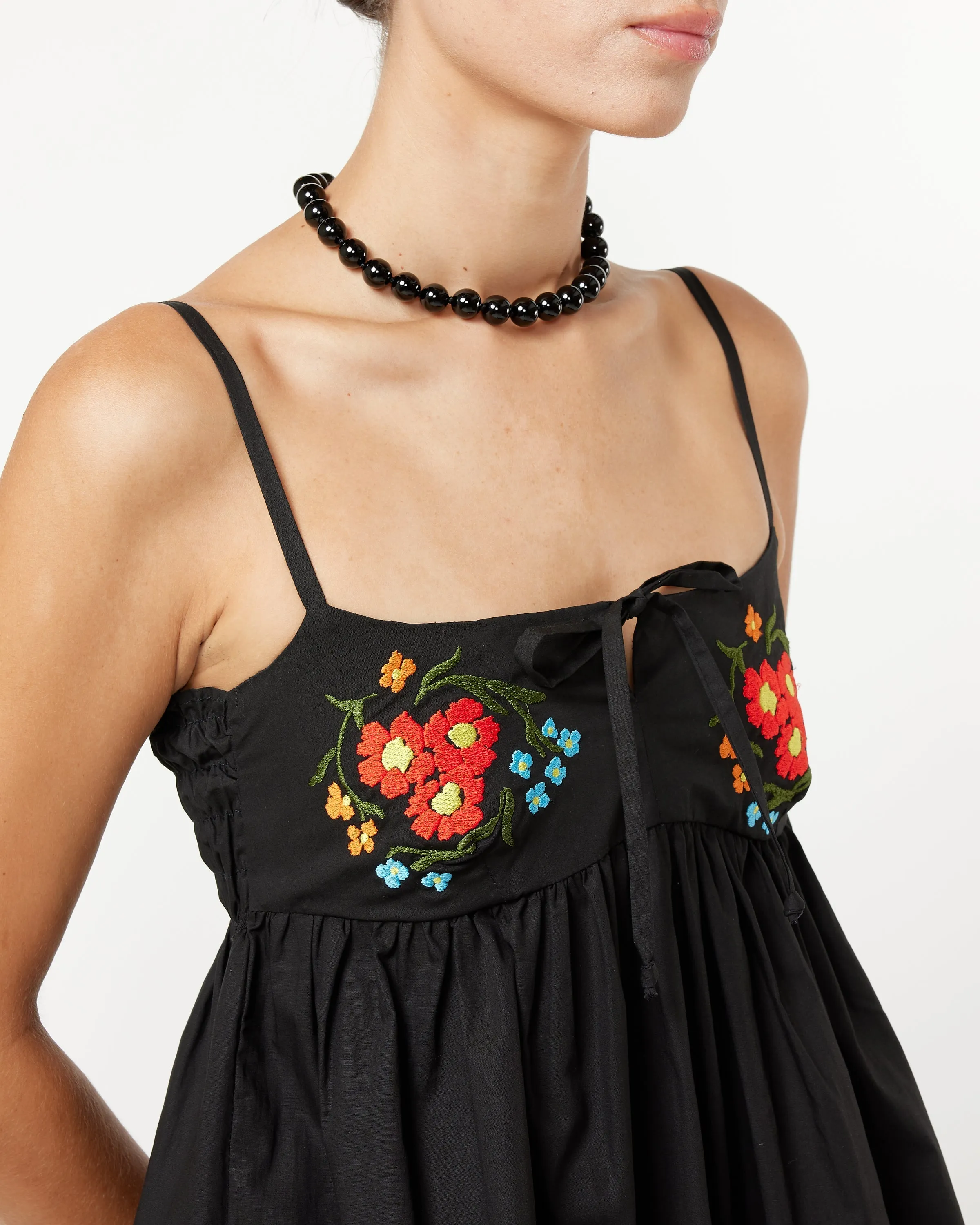 Faye Embroidery Dress in Black