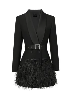 Feathers Tassel Blazer Dress