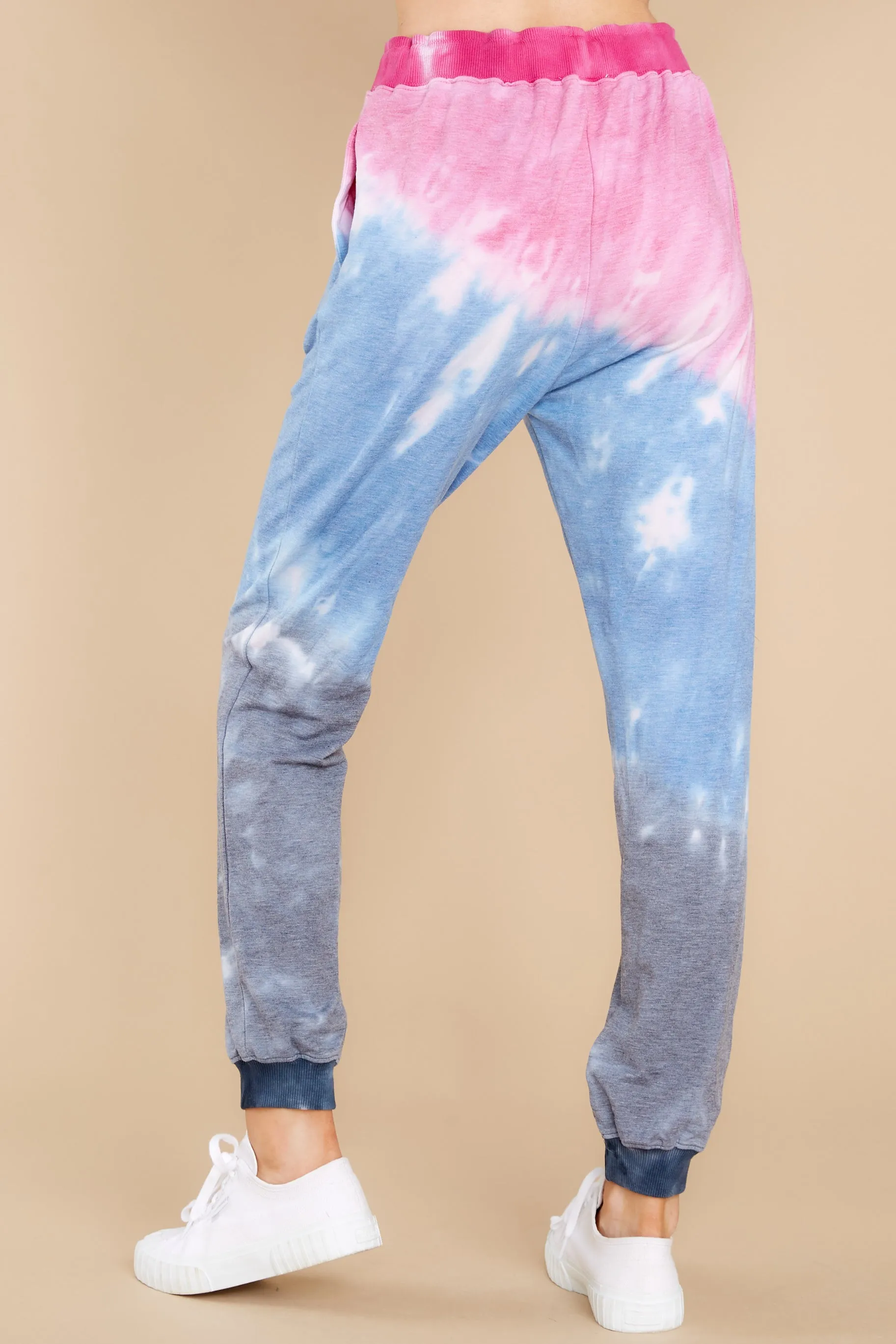 Feel Something Pink And Blue Tie Dye Joggers