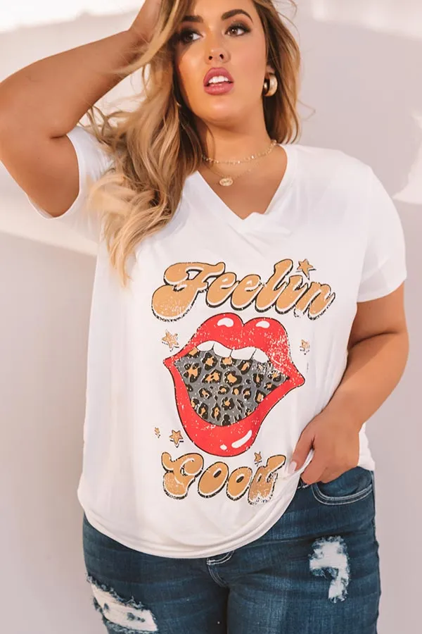 Feelin' Good Shift Tee In Ivory Curves