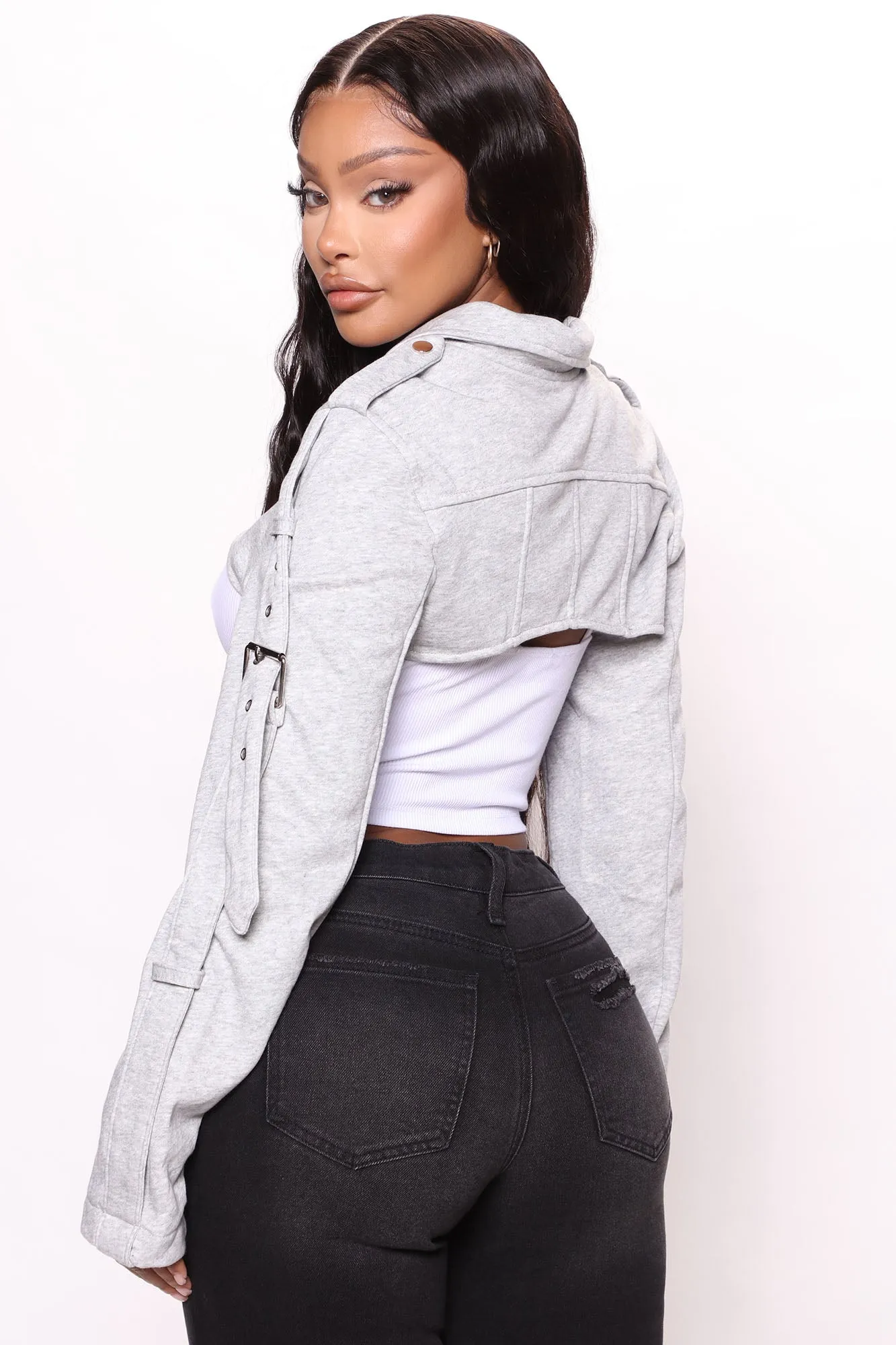 Fierce Ultra Copped Jacket - Heathered Grey