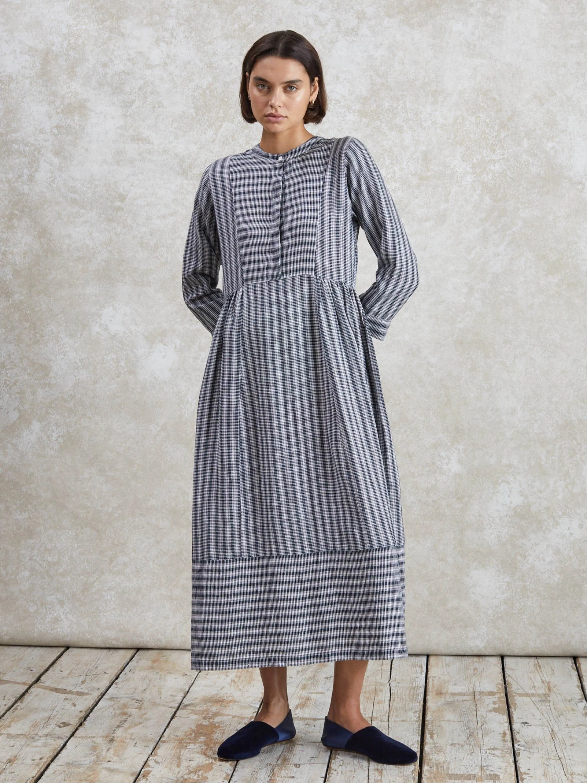 Fleur woven stripe dress