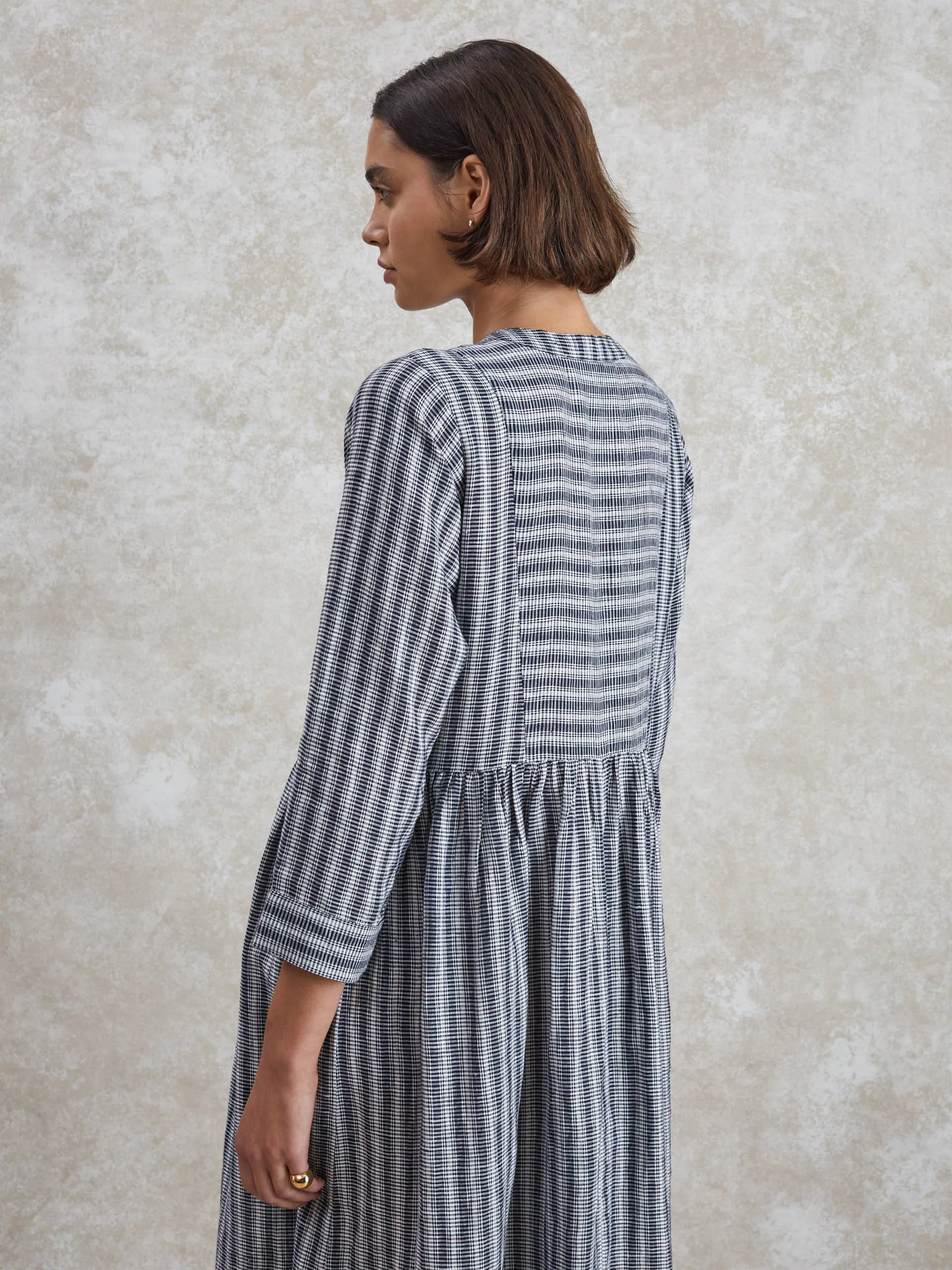 Fleur woven stripe dress