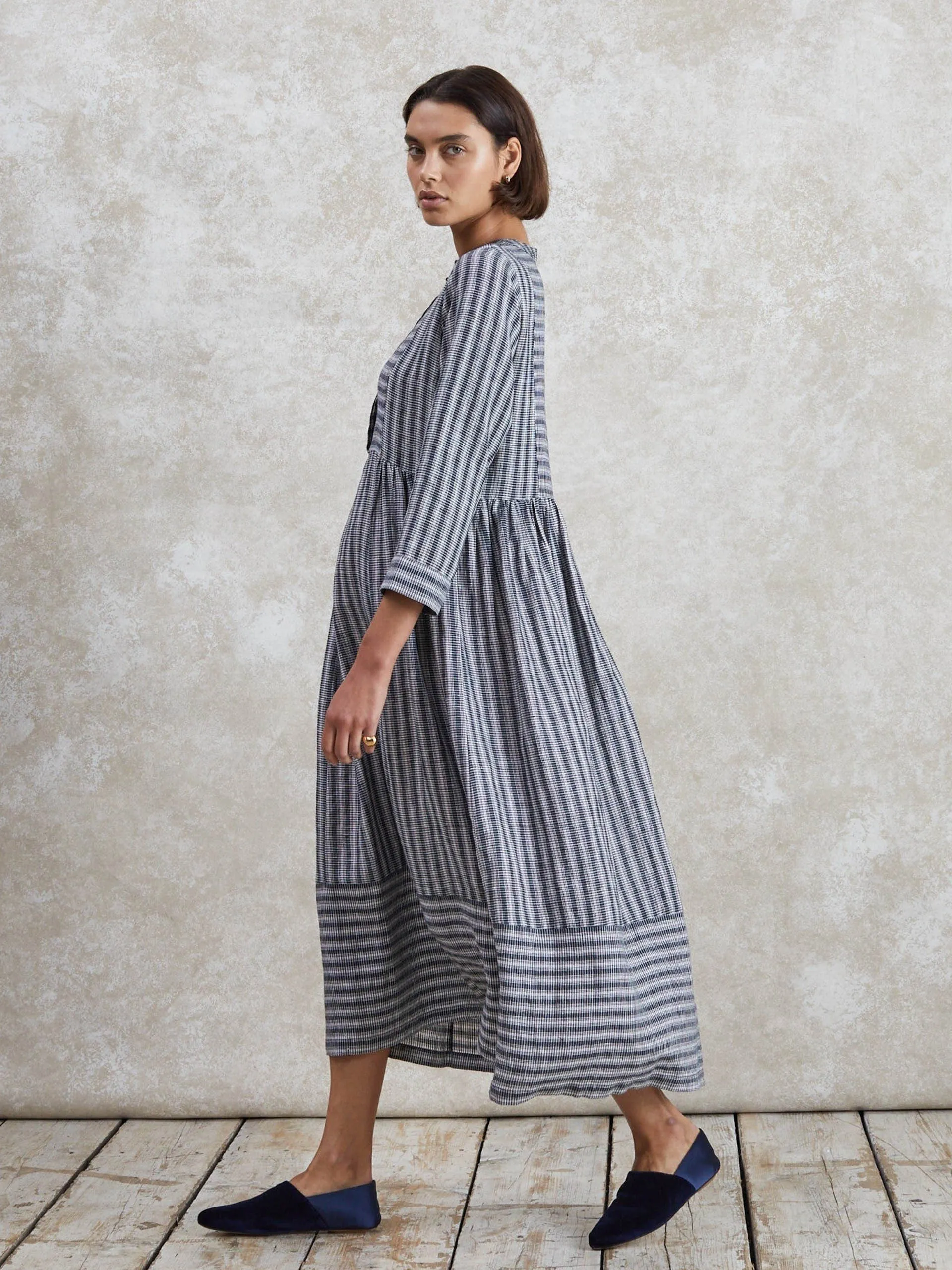 Fleur woven stripe dress