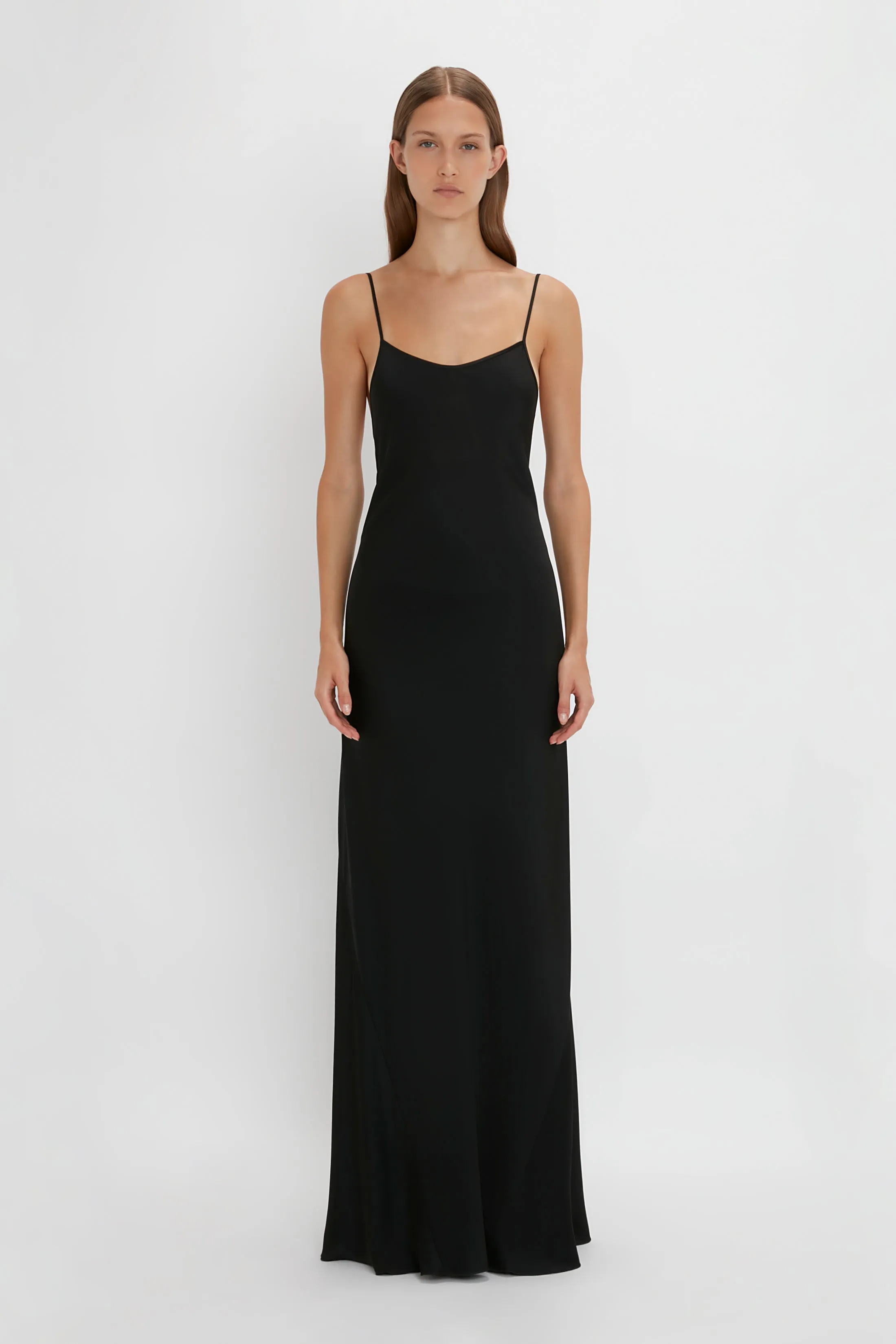 Floor-Length Cami Dress In Black