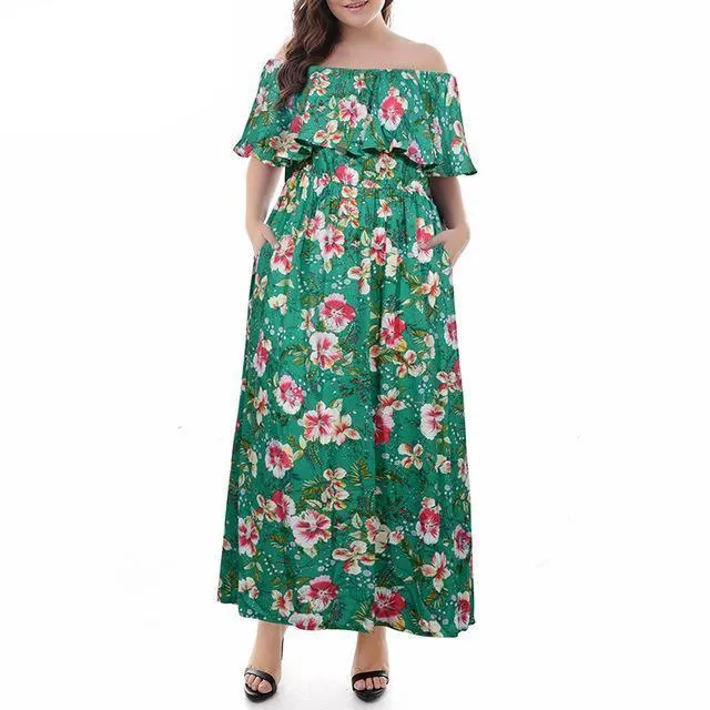 Floral Printed Colorful Maxi Dress