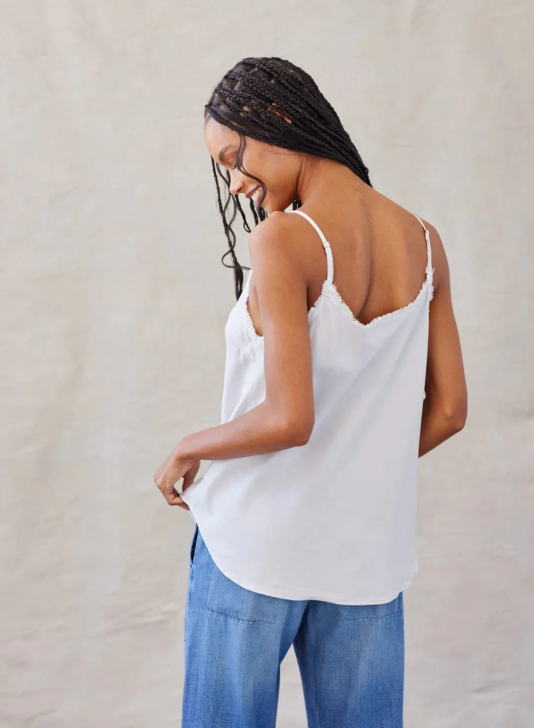 Frayed Edge Camisole - Foggy Sky