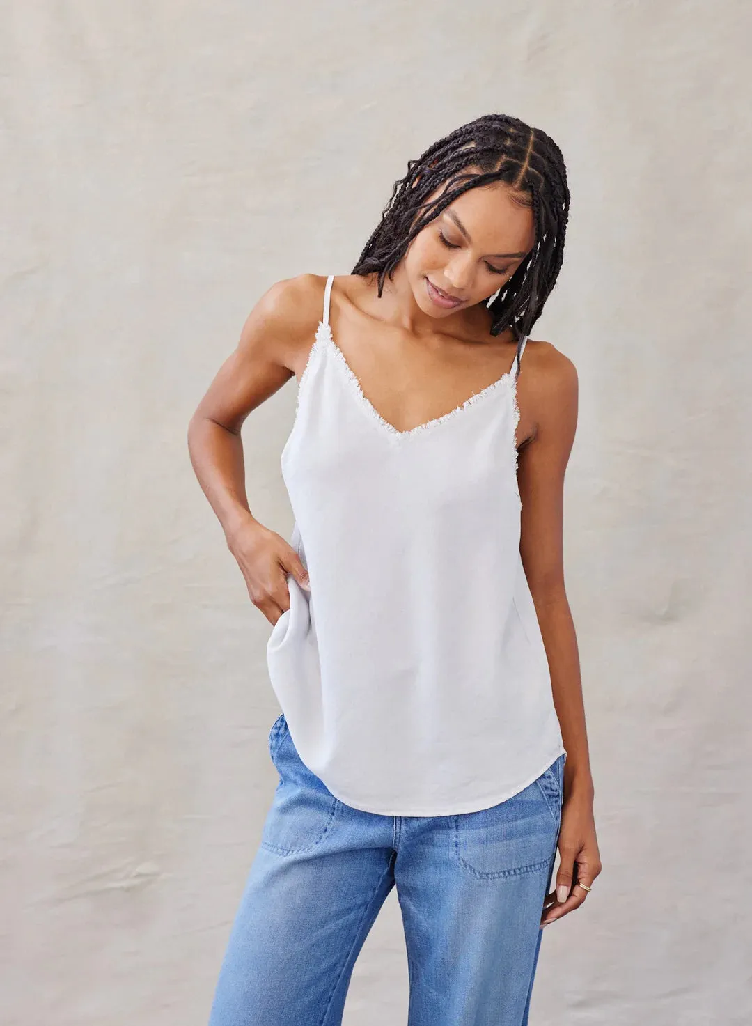 Frayed Edge Camisole - Foggy Sky