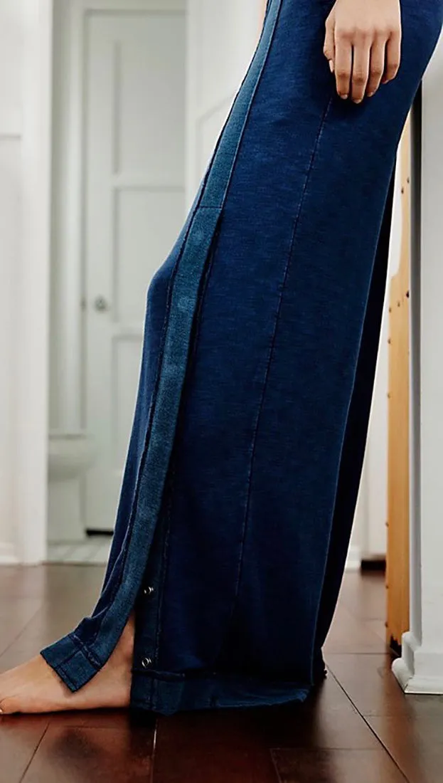 Free People Embers Wide Leg Pants Deep Navy