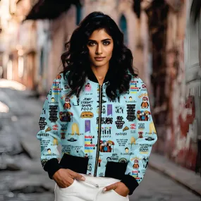 Friends Theme All Over Printed Bomber Jacket