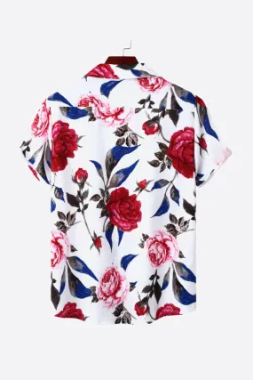 Full Size Floral Pocket Short Sleeve Shirt