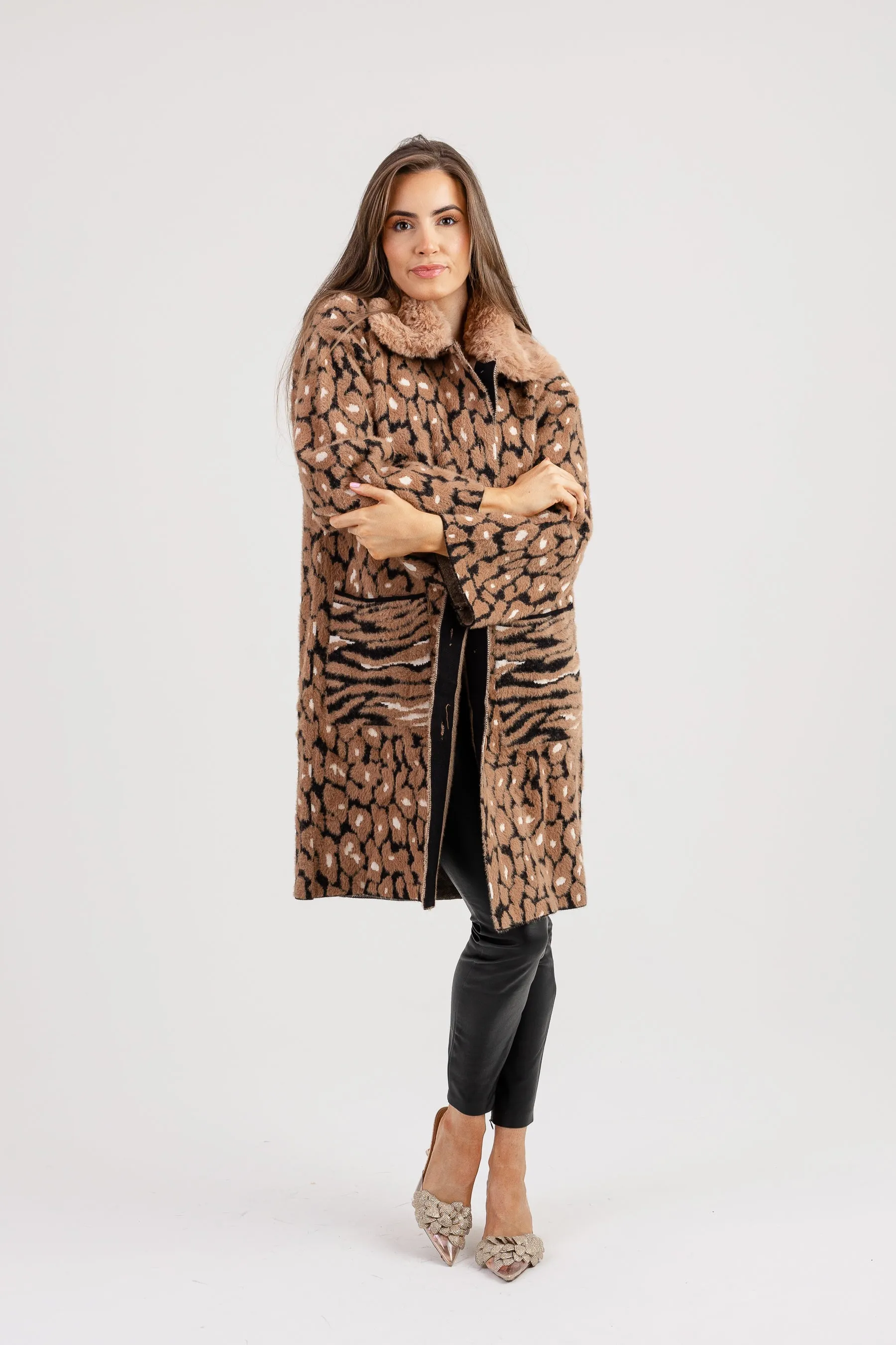 Georgia leopard print coat