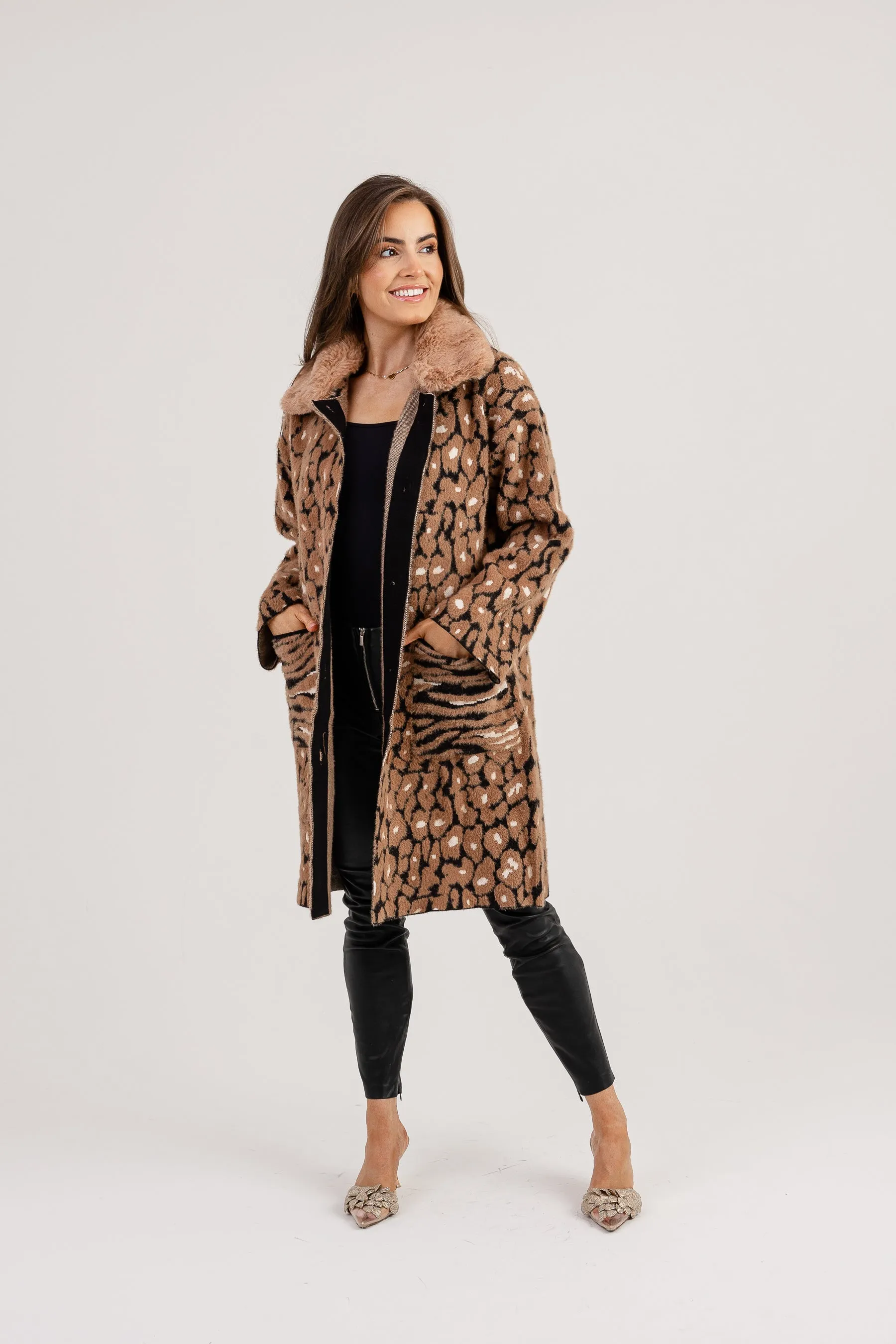 Georgia leopard print coat