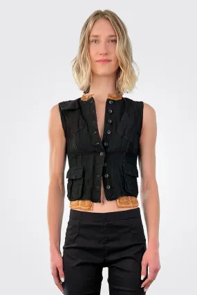 Gilet Laced Back Vest - Black