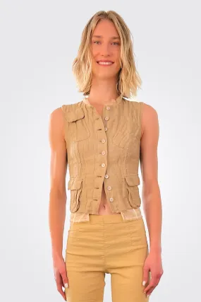 Gilet Laced Back Vest - Cork