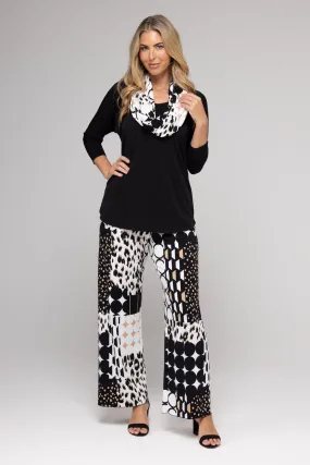 Giraffe Wide Leg Jersey Palazzo Pants