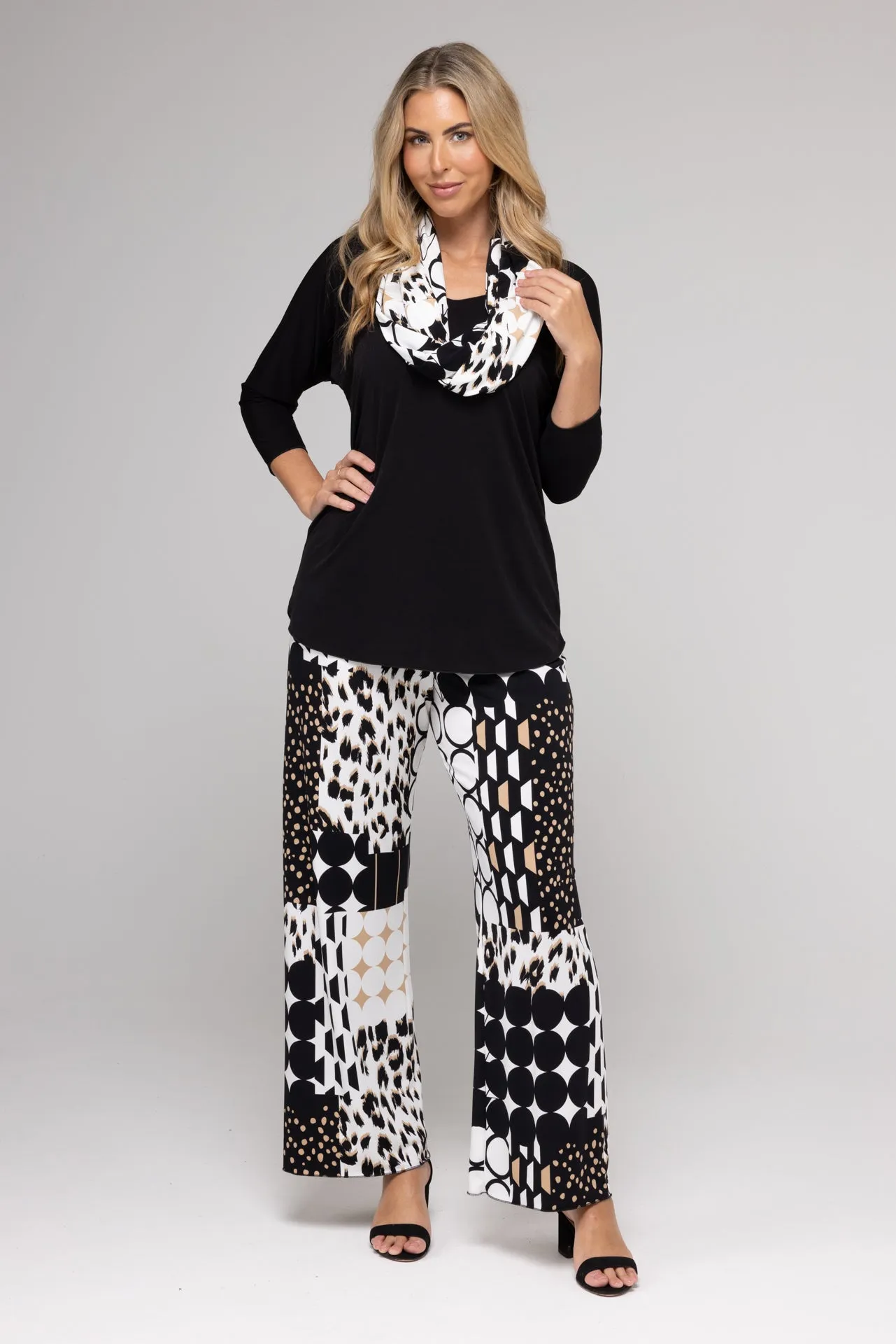 Giraffe Wide Leg Jersey Palazzo Pants