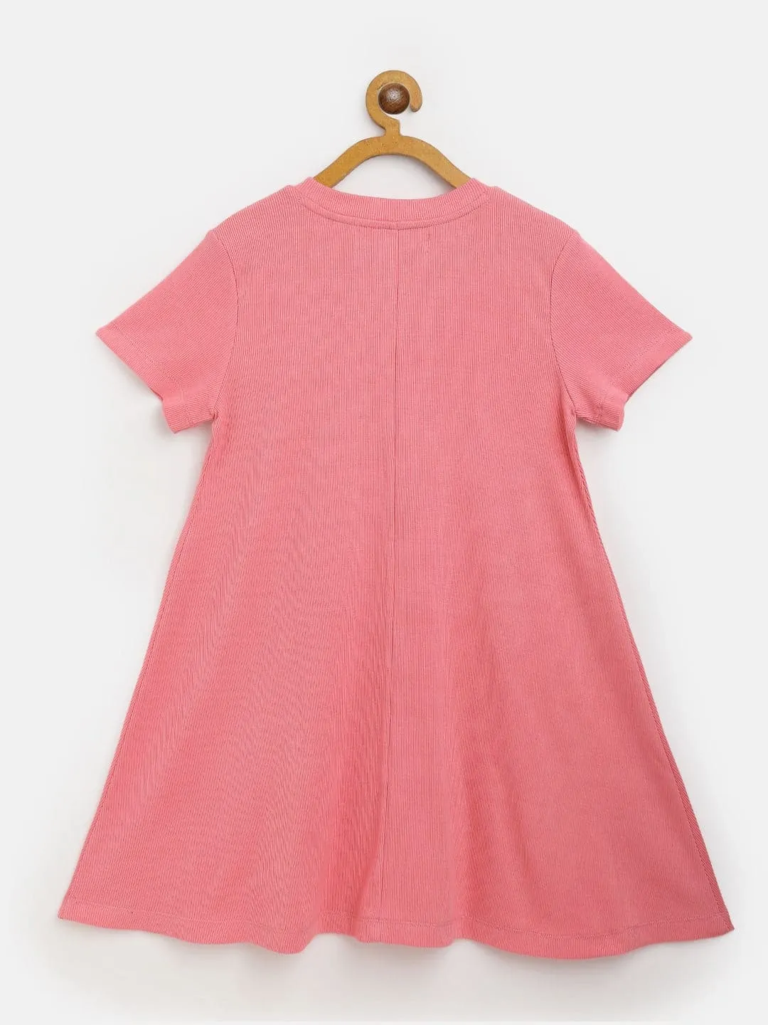 Girls Pink Rib Tent Dress