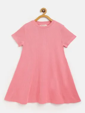 Girls Pink Rib Tent Dress